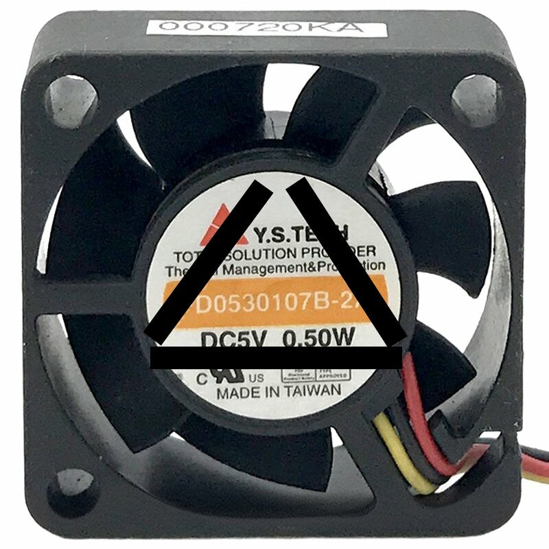 Y.S.TECH FD0530107B-2A DC 5V 0.50W 2 Wires / 3 Wires Axial Cooling Fan