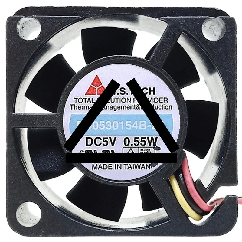 Y.S.TECH FD0530154B-2A 5V 0.55W 3 Wires Axial Cooling Fan