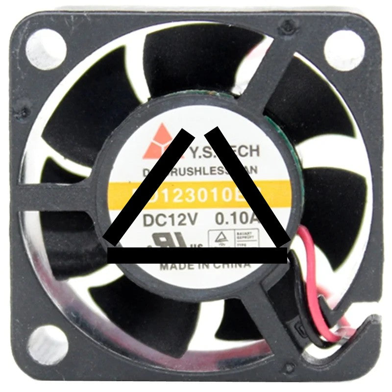 Y.S.TECH FD123010EB 12V 0.10A 2 Wires Axial Cooling Fan