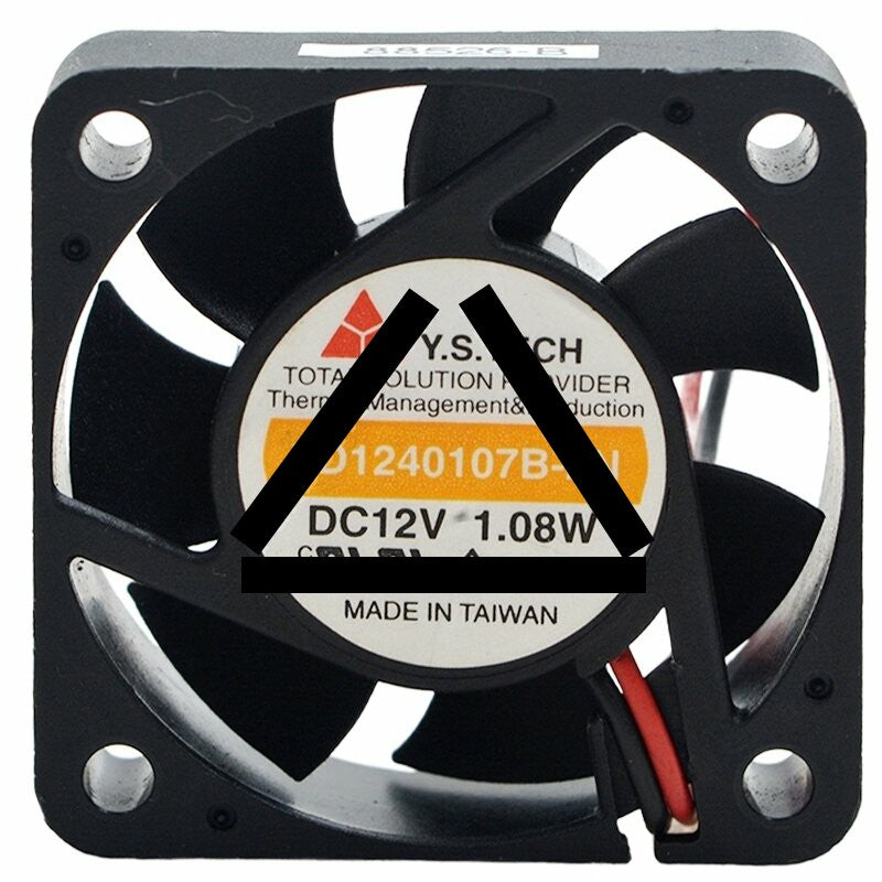 Y.S.TECH FD1240107B-2N DC 12V 1.08W 2 Wires Axial Cooling Fan