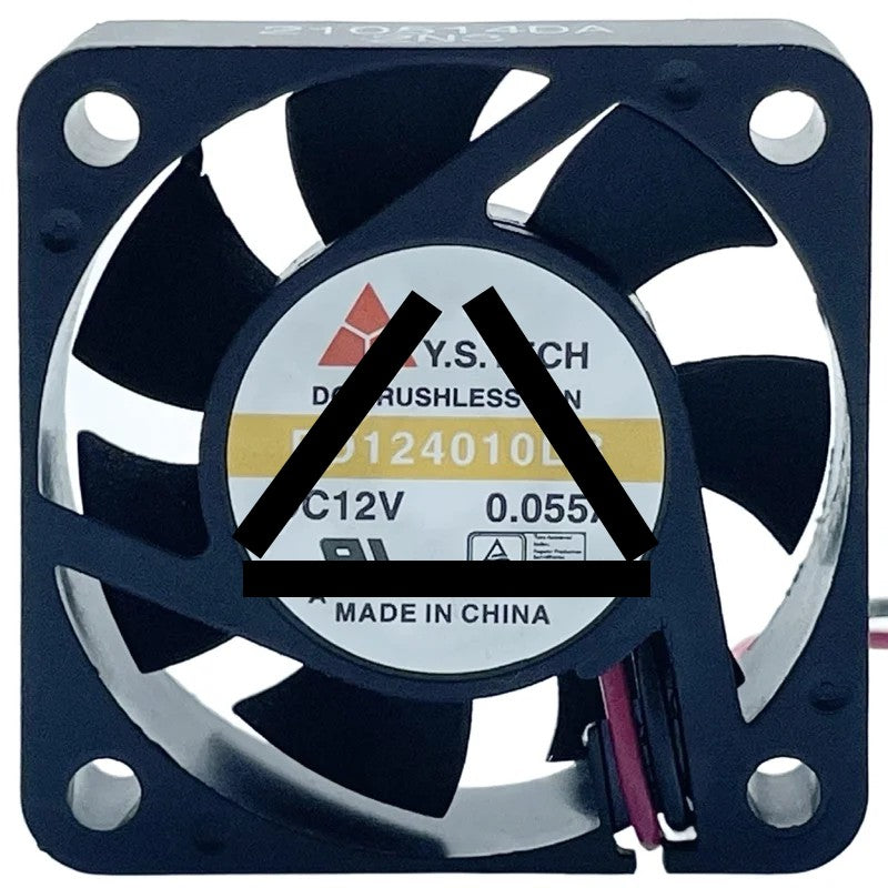 Y.S.TECH FD124010LB 12V 0.055A 2 Wires Axial Cooling Fan