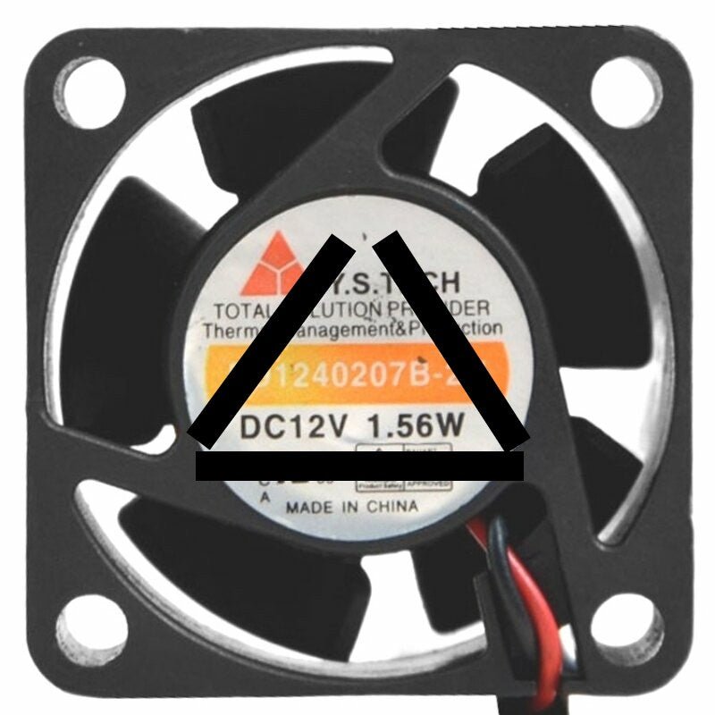 Y.S.TECH FD1240207B-2N DC 12V 1.56W 2 Wires Brushless Axial Cooling Fan