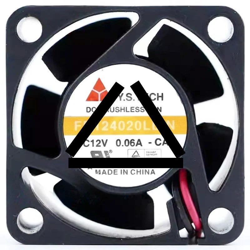 Y.S.TECH FD124020LL-N 12V 0.06A 2 Wires Axial Cooling Fan
