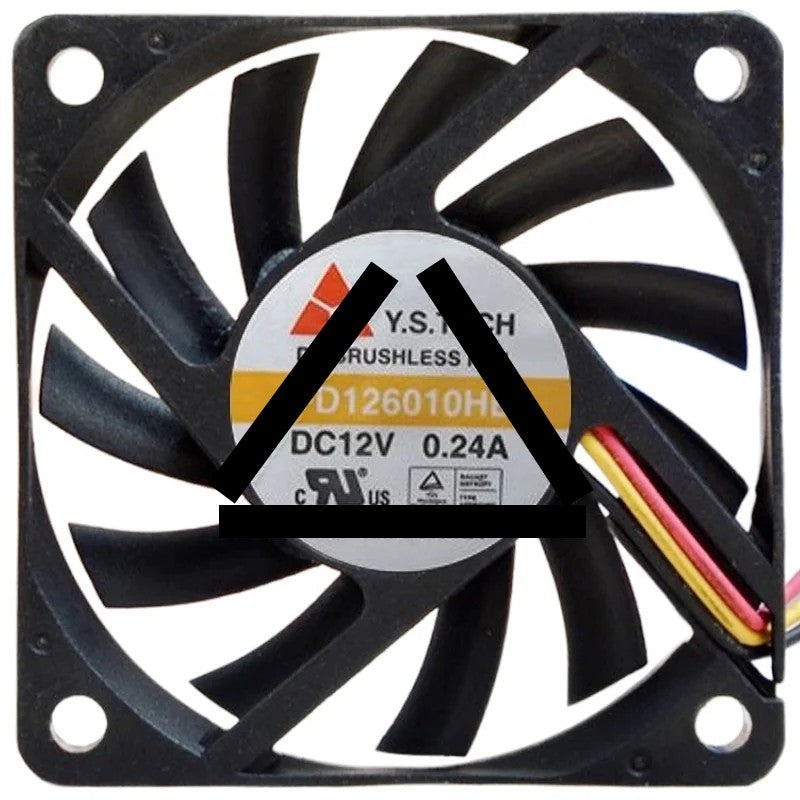 Y.S.TECH FD126010HB 12V 0.24A DC Brushless 3 Wires Axial Cooling Fan