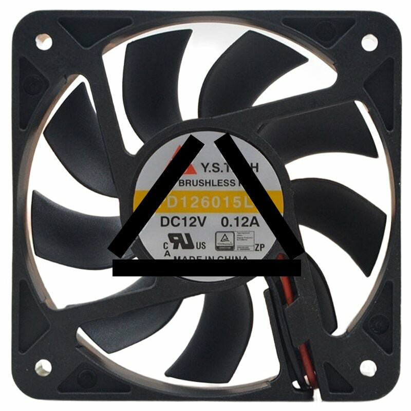 Y.S.TECH FD126015LL DC 12V 0.12A 2 Wires Brushless Axial Cooling Fan