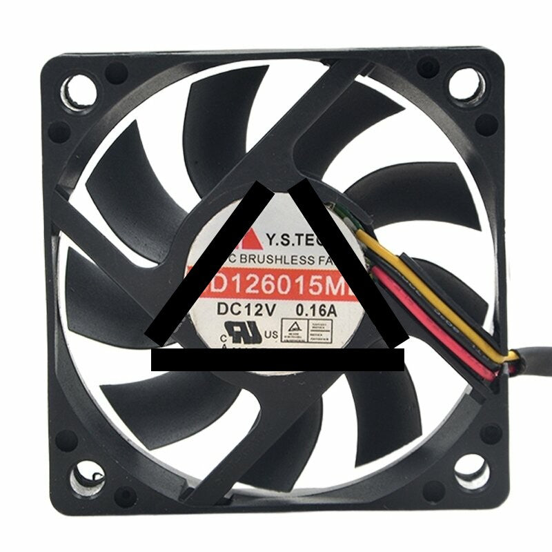 Y.S.TECH FD126015MB DC 12V 0.16A 2 Wires / 3 Wires Axial Cooling Fan