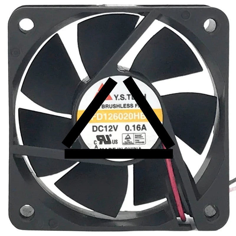 Y.S.TECH FD126020HB 12V 0.16A 2 Wires Cooling Fan