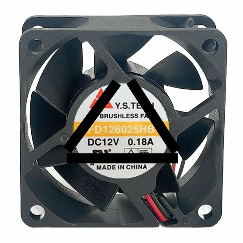 Y.S.TECH FD126025HB DC 12V 0.18A 6025 Axial Cooling Fan