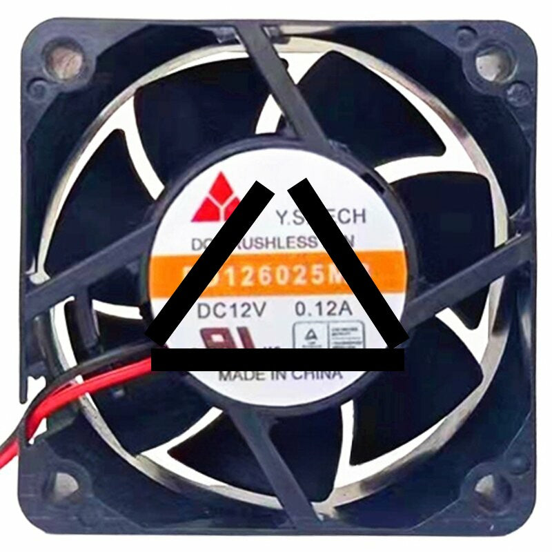 Y.S.TECH FD126025MB 12V 0.12A 2 Wires Axial Cooling Fan