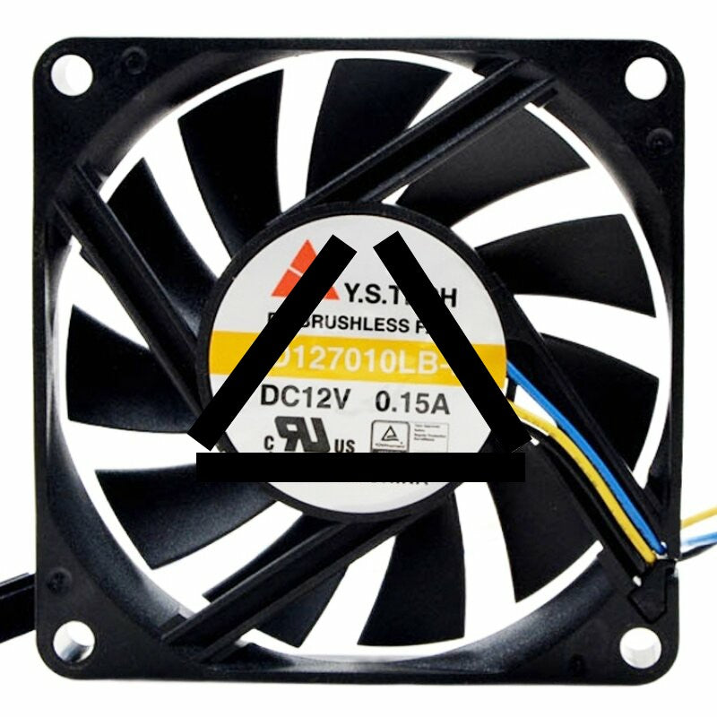 Y.S.TECH FD127010LB-H DC 12V 0.15A 3 Wires Brushless Axial Cooling Fan