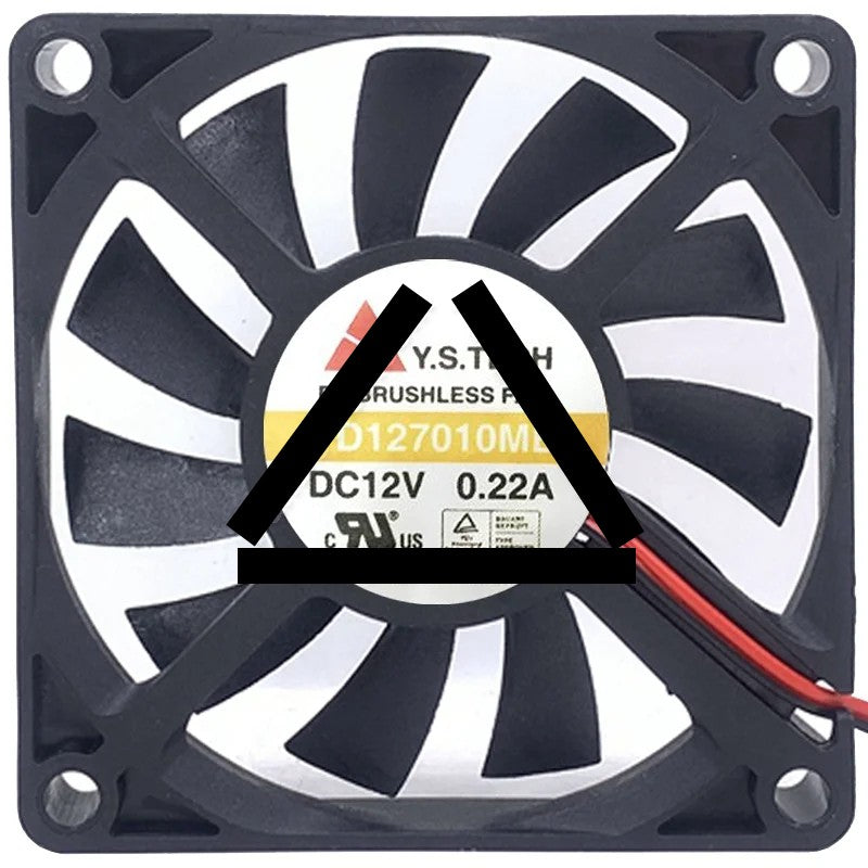 Y.S.TECH FD127010MB 12V 0.22A DC Brushless 2 / 3 Wires Cooling Fan