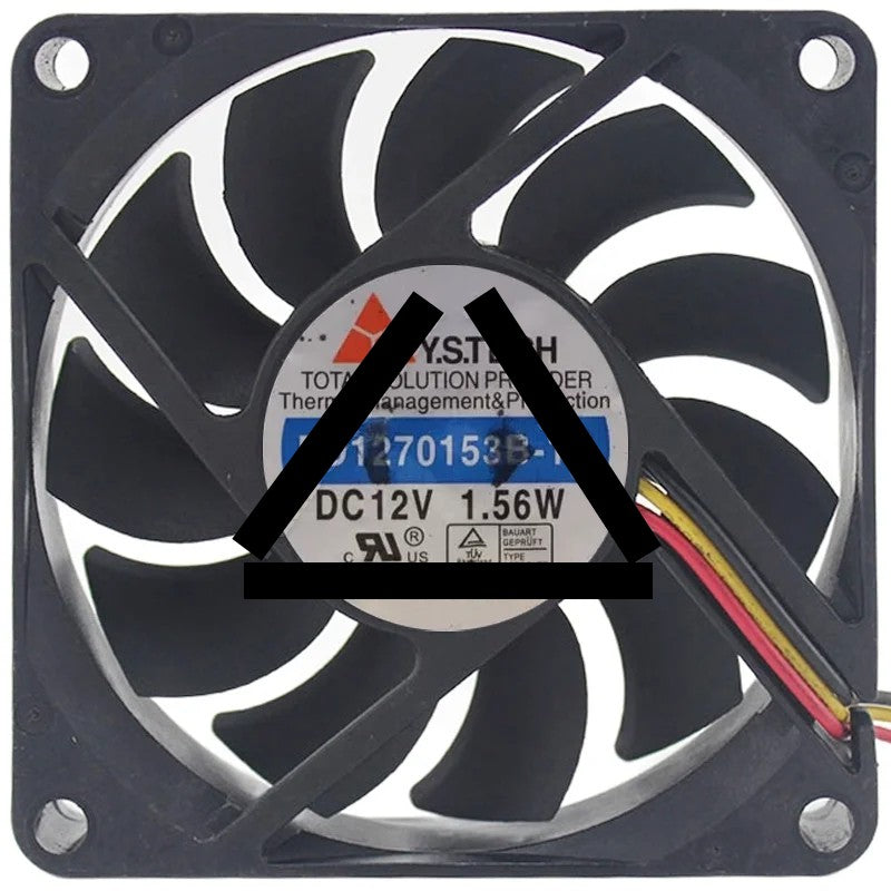 Y.S.TECH FD1270153B-1F DC 12V 1.56W 3 Wires Axial Cooling Fan