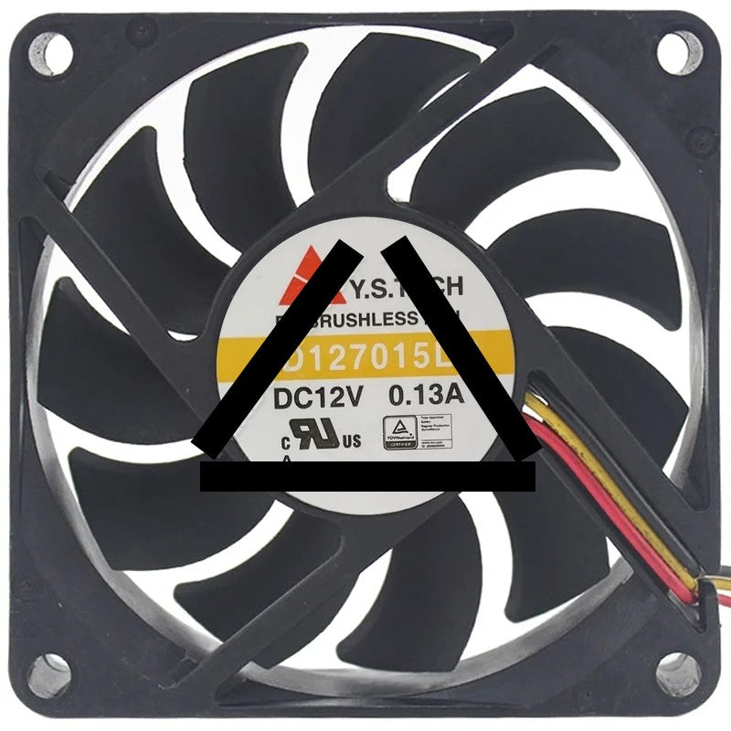 Y.S.TECH FD127015LB 12V 0.13A DC Brushless 3 Wires Axial Cooling Fan