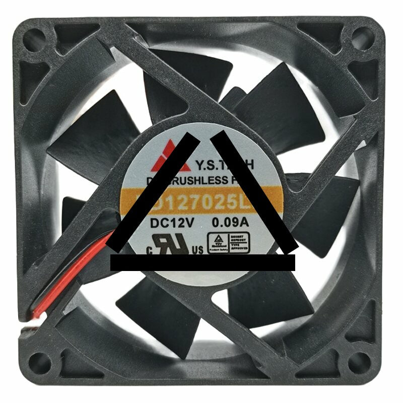 Y.S.TECH FD127025LB DC 12V 0.09A 2 Wires Brushless Axial Cooling Fan