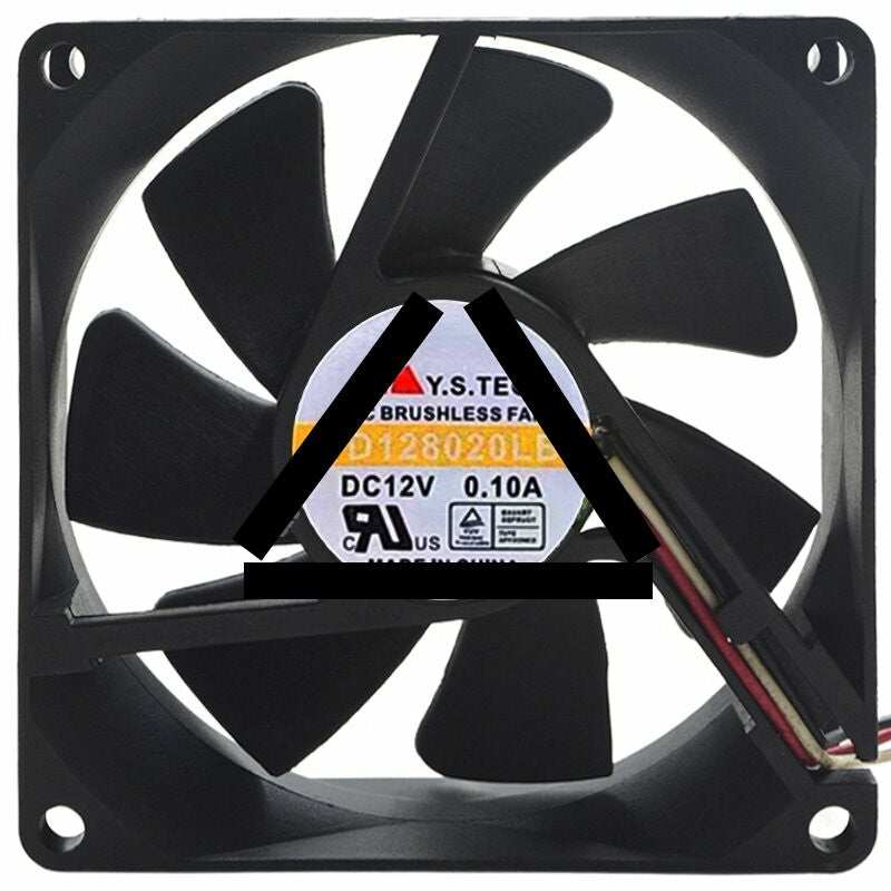 Y.S.TECH FD128020LB 12V 0.10A 3 Wires Brushless Cooling Fan