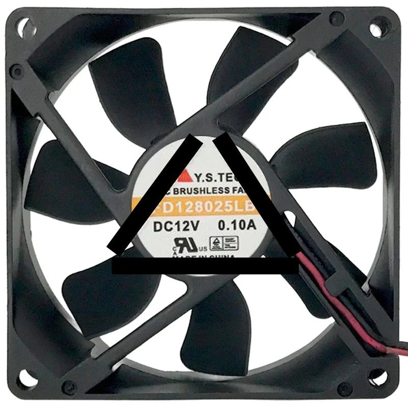 Y.S.TECH FD128025LB 12V 0.10A DC Brushless 2 Wires Axial Cooling Fan