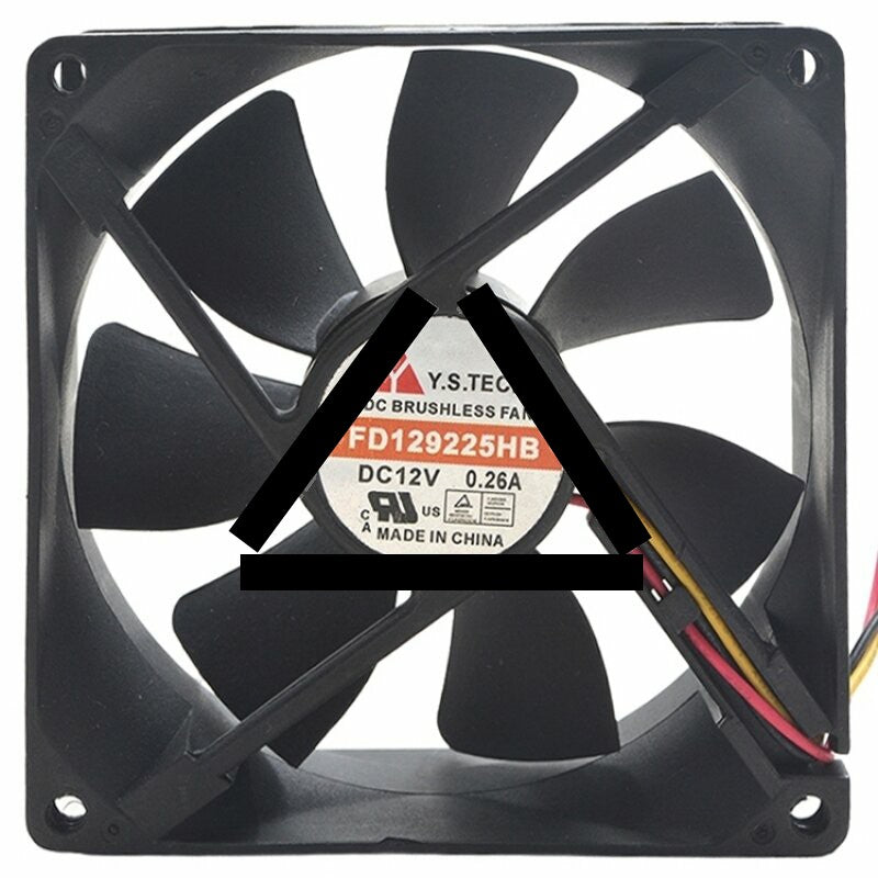 Y.S.TECH FD129225HB DC 12V 0.26A 3 Wires Brushless Axial Cooling Fan