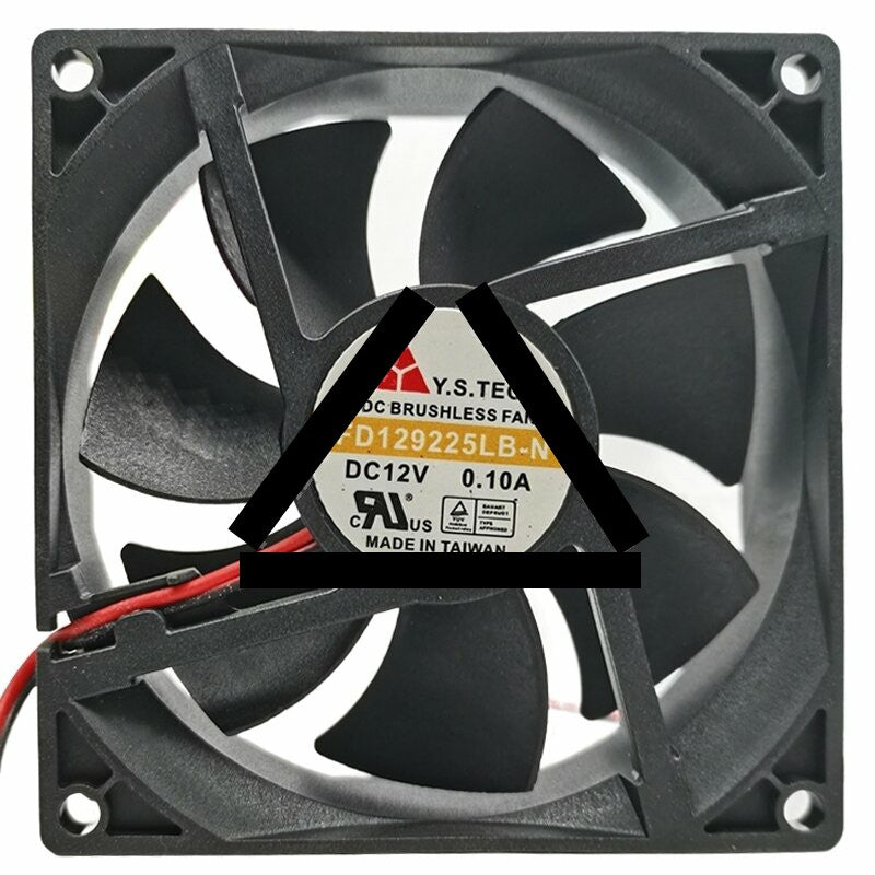 Y.S.TECH FD129225LB-N DC 12V 0.10A 2 Wires Brushless Axial Cooling Fan