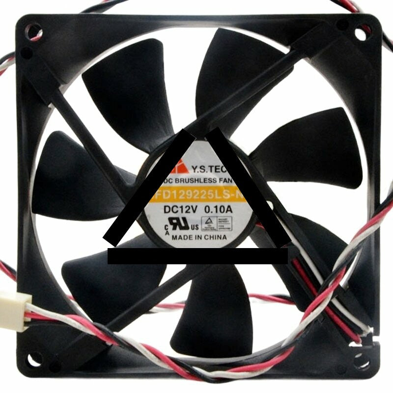 Y.S.TECH FD129225LS-N DC 12V 0.10A 3 Wires Brushless Axial Cooling Fan