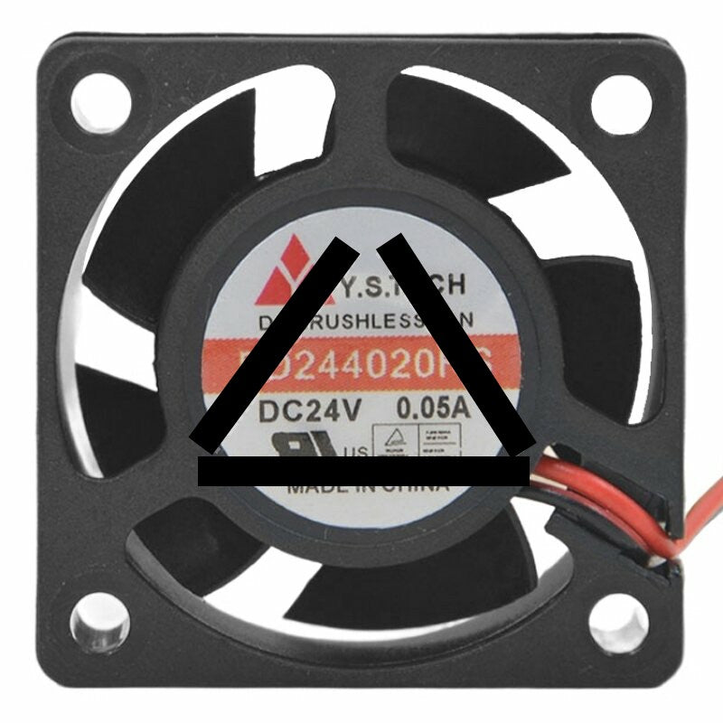 Y.S.TECH FD244020HS DC 24V 0.05A 2 Wires Brushless Axial Cooling Fan