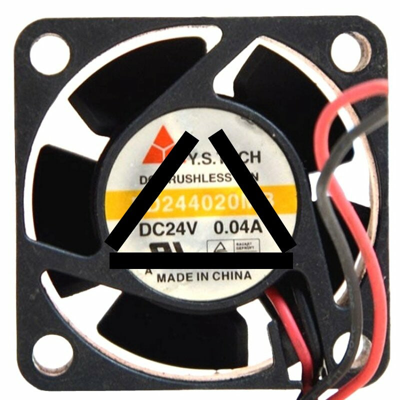 Y.S.TECH FD244020MB DC 24V 0.04A 2 Wires Brushless Axial Cooling Fan