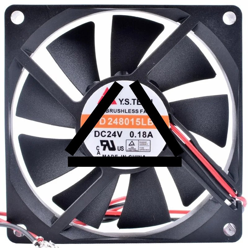 Y.S.TECH FD248015LB 24V 0.18A DC Brushless 2 Wires Axial Cooling Fan