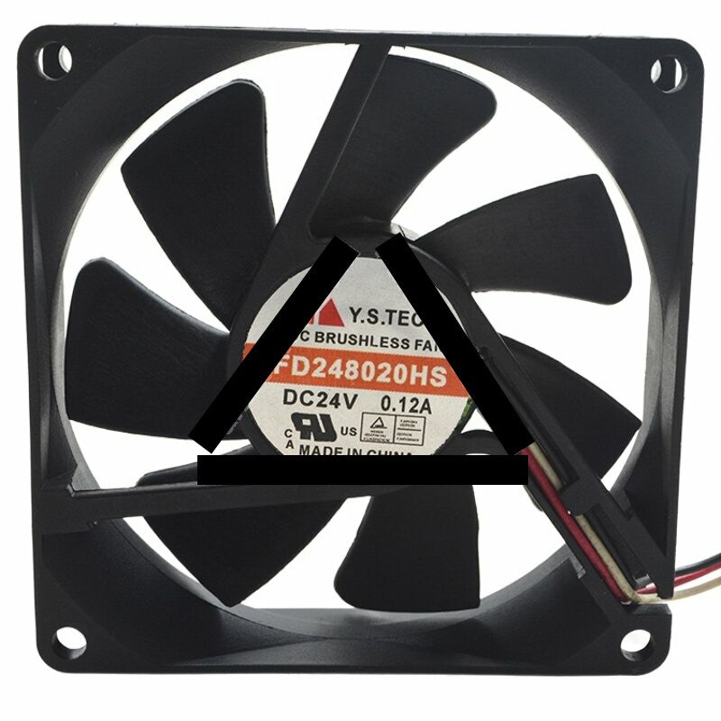 Y.S.TECH FD248020HS DC 24V 0.12A 8020 Axial Brushless Cooling Fan