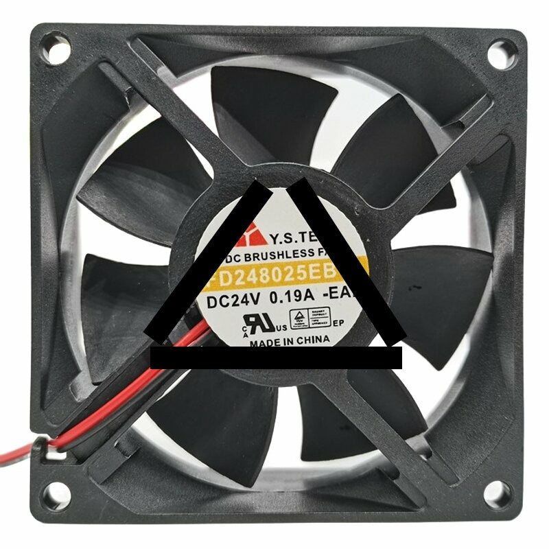 Y.S.TECH FD248025EB-E DC 24V 0.19A 2 Wires Brushless Axial Cooling Fan