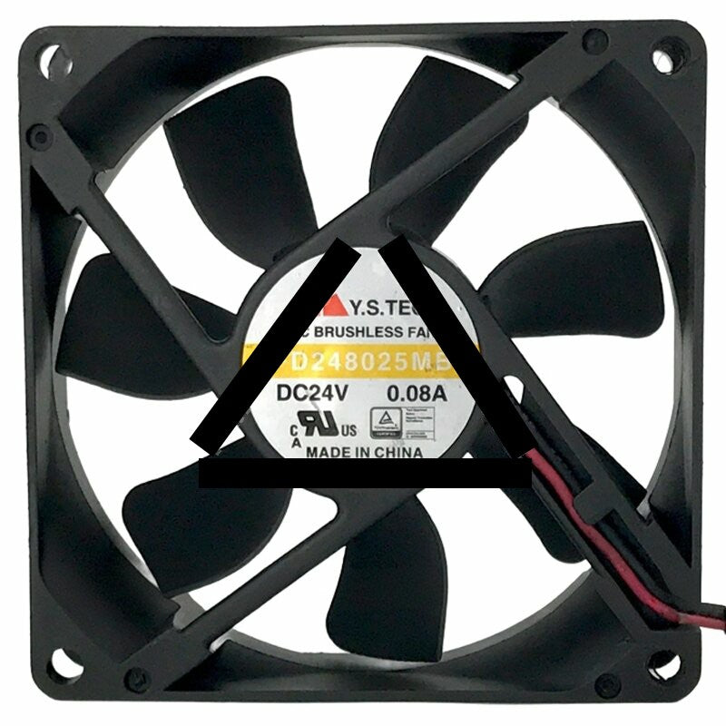 Y.S.TECH FD248025MB 24V 0.08A 2 Wires DC Brushless Axial Cooling Fan