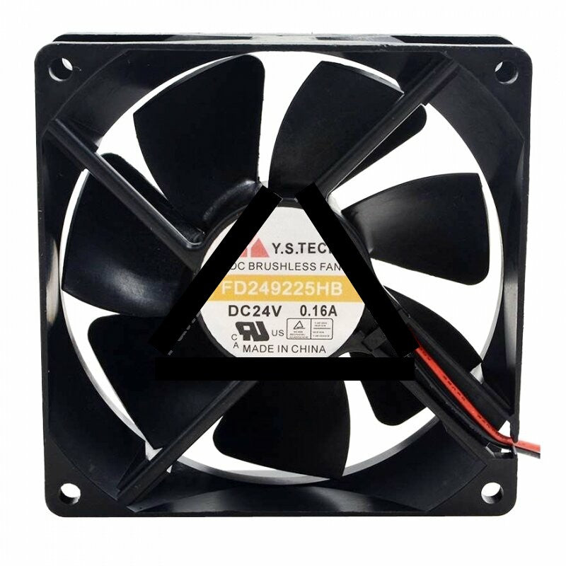 Y.S.TECH FD249225HB DC 24V 0.16A 2 Wires Axial Cooling Fan
