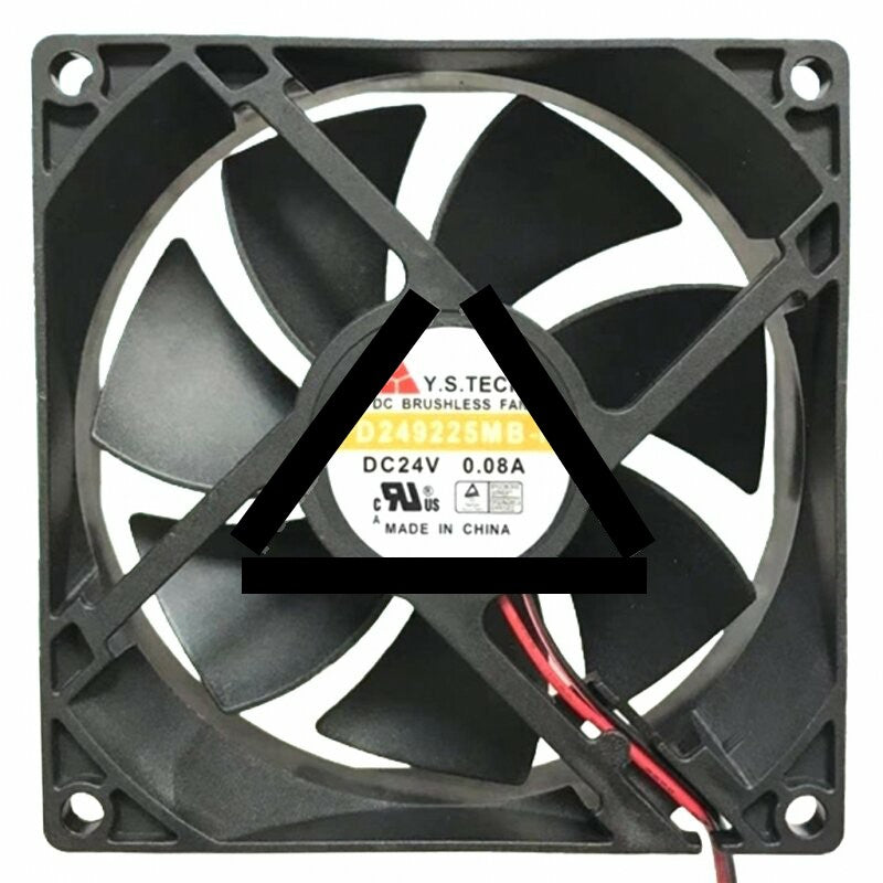 Y.S.TECH FD249225MB-N DC 24V 0.08A 2 Wires Brushless Axial Cooling Fan