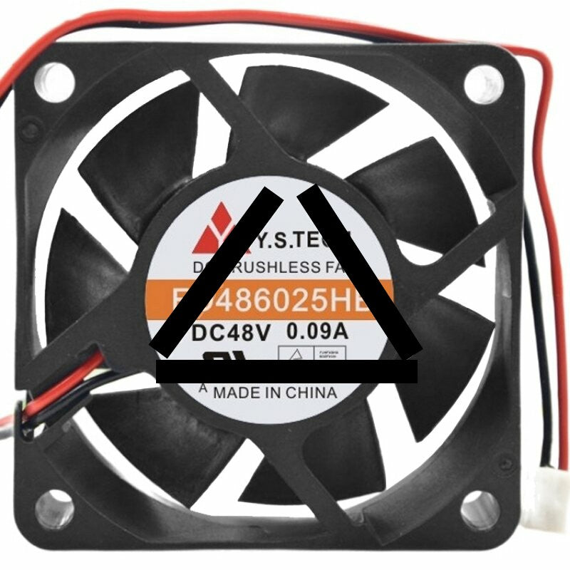 Y.S.TECH FD486025HB DC 48V 0.09A 2 / 3 Wires Brushless Axial Cooling Fan