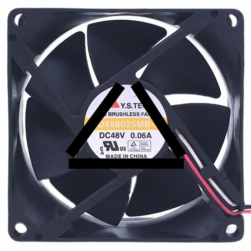 Y.S.TECH FD488025MB-N DC 48V 0.06A 3 Wires Brushless Axial Cooling Fan