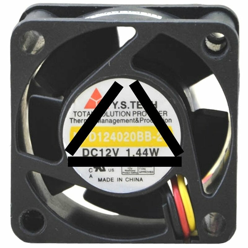 Y.S.TECH NFD124020BB-2F DC 12V 1.44W 3 Wires Axial Cooling Fan