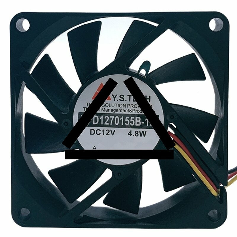 Y.S.TECH NFD1270155B-1M DC 12V 4.8W 3 Wires Axial Cooling Fan