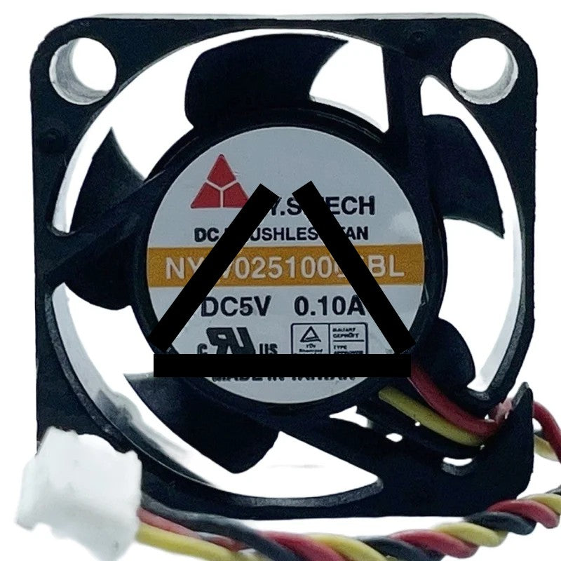 Y.S.TECH NYW02510005BL 5V 0.10A 3 Wires Axial Cooling Fan