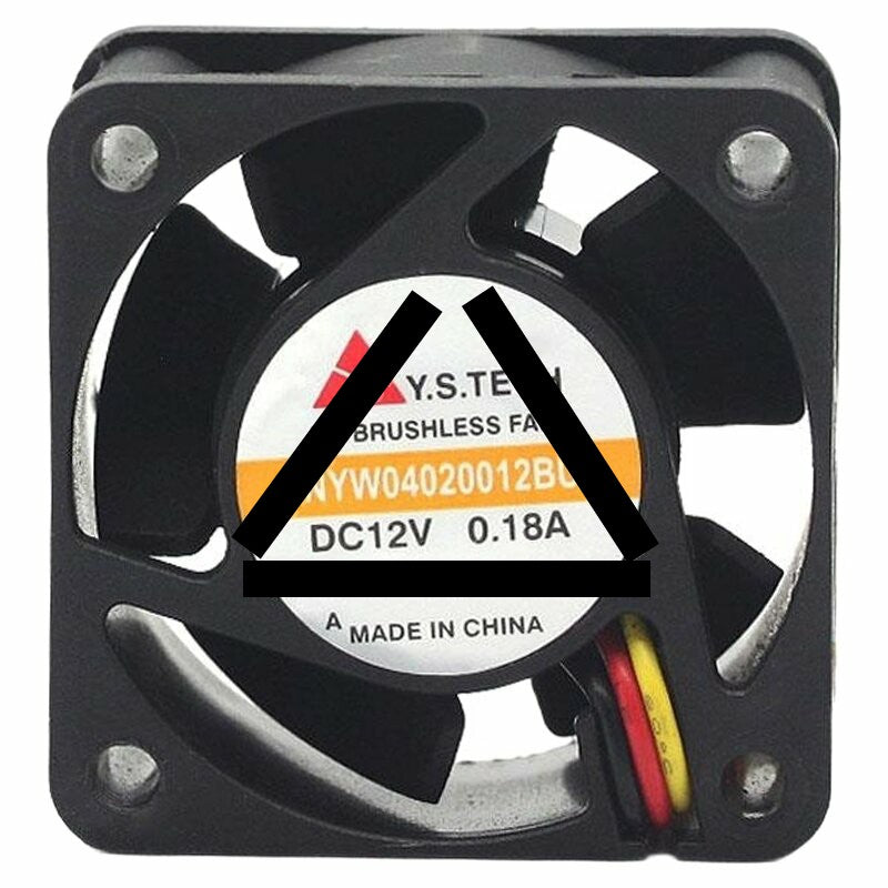 Y.S.TECH NYW04020012BU DC 12V 0.18A 3 Wires Brushless Axial Cooling Fan