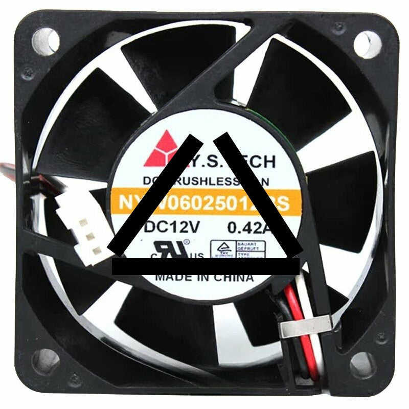 Y.S.TECH NYW06025012BS 12V 0.42A 3 Wires DC Brushless Axial Fan