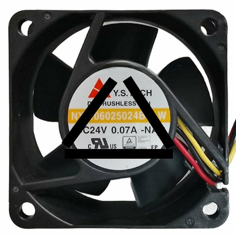 Y.S.TECH NYW06025024BM-W 24V 0.07A 3 Wires DC Brushless Axial Fan