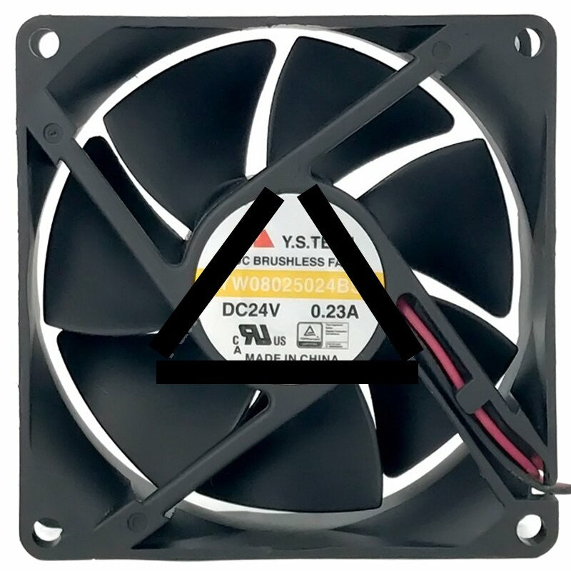 Y.S.TECH NYW08025024BSS 24V 0.23A 2 Wires DC Brushless Axial Fan
