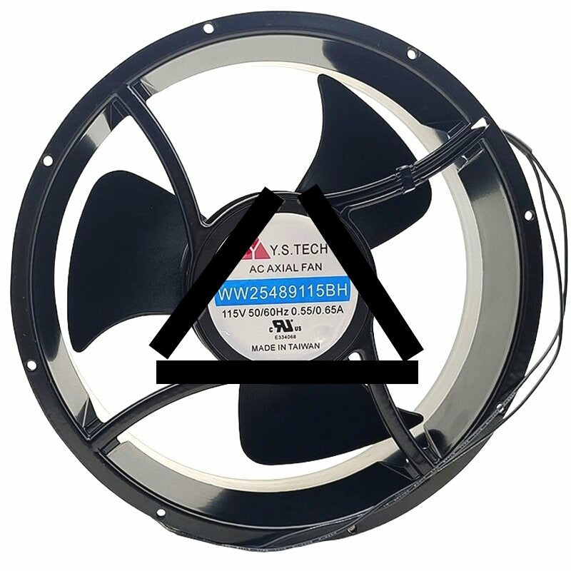 Y.S.TECH WW25489115BH AC 115V 0.55/0.65A 2 Wires Axial Cooling Fan