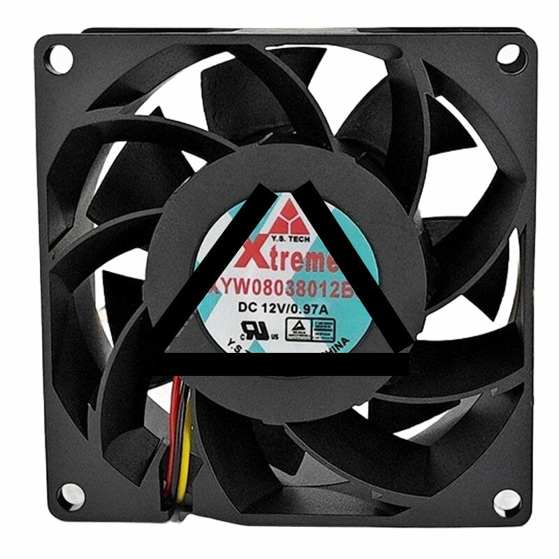 Y.S.TECH Xtreme XYW08038012BS DC 12V 0.97A 8038 Axial Cooling Fan