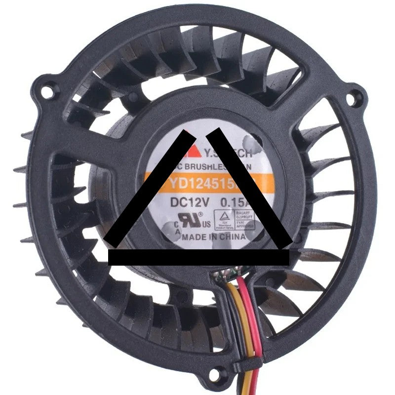 Y.S.TECH YD124515MB 12V 0.15A DC Brushless 3 Wires Axial Cooling Fan