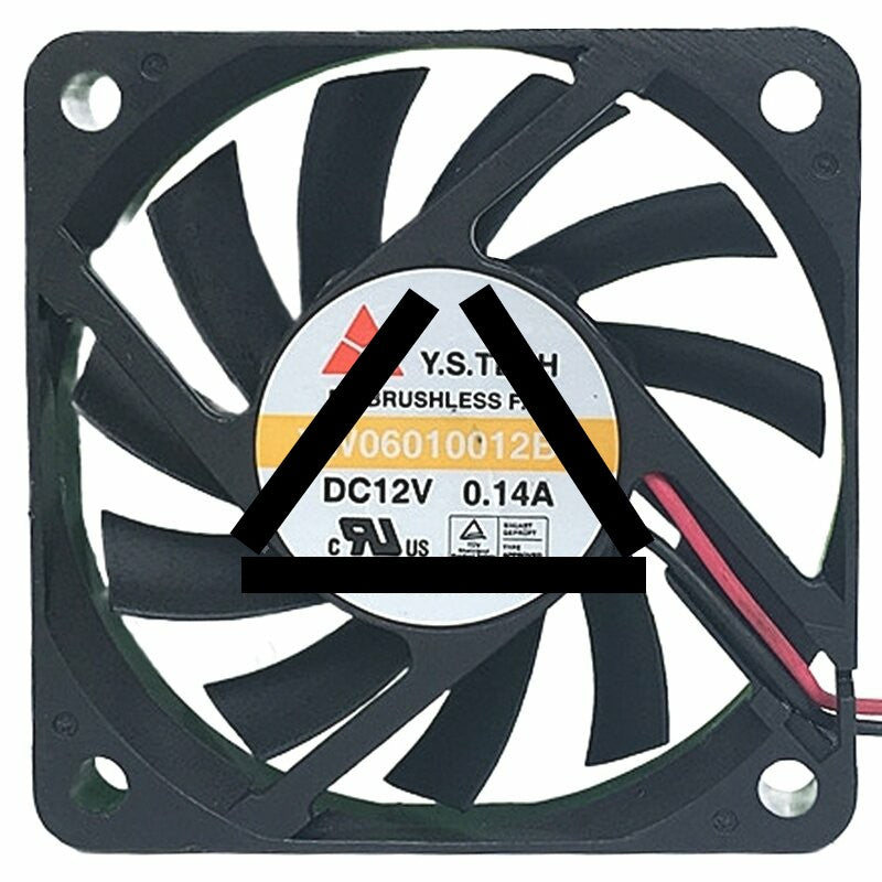 Y.S.TECH YW06010012BL 12V 0.14A 2 Wires DC Brushless Axial Cooling Fan