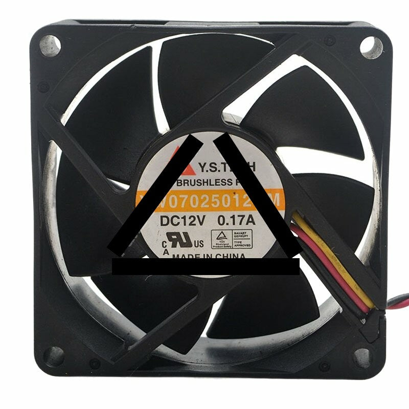 Y.S.TECH YW07025012BM DC 12V 0.17A 7025 Axial Brushless Cooling Fan