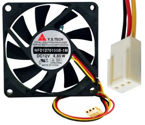 Y.S.Tech NFD1270155B-1M 12VDC 3pin ATX 2Ball Bearing Smart Fan