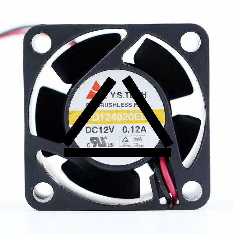 Y.S. Tech FD124020EB DC 12V 0.12A 2 Wires Axial Cooling Fan