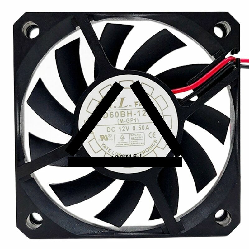 YaLn Fan D60BH-12A DC 12V 0.50A 2 Wires Axial Cooling Fan