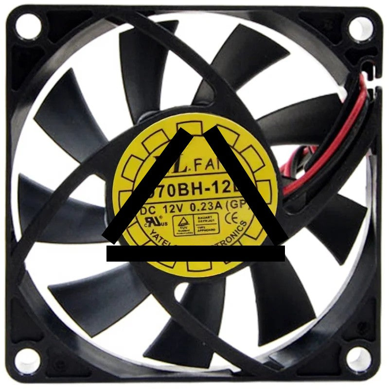 YaLn Fan D70BH-12B DC 12V 0.23A 2 Wires Axial Cooling Fan