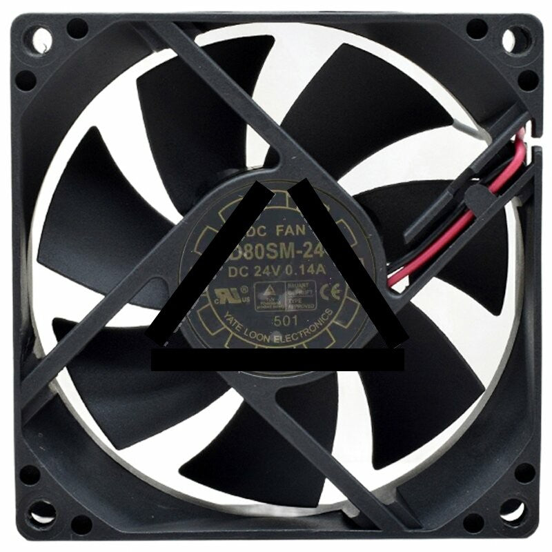 Yate Loon D80SM-24 24V 0.14A 2 Wires Axial Cooling Fan